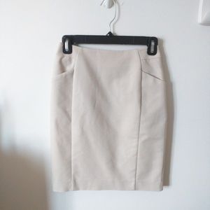 Cream pencil skirt